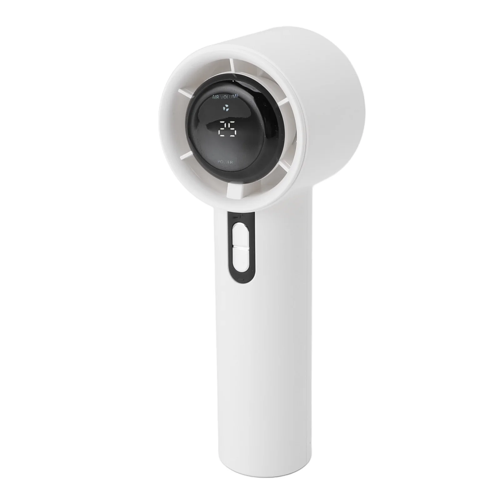 Ventilador De Turbina Portátil (blanco), Carga Usb, Pantalla Digital, 100 Velocidades Ajustables.
