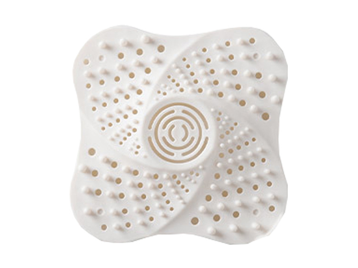 Recogedor de pelos de silicona reutilizable para desagüe de ducha, color blanco