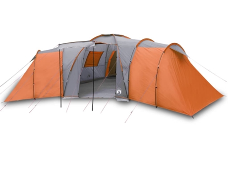 Tienda de campaña familiar iglú 12 personas impermeable VIDAXL naranja