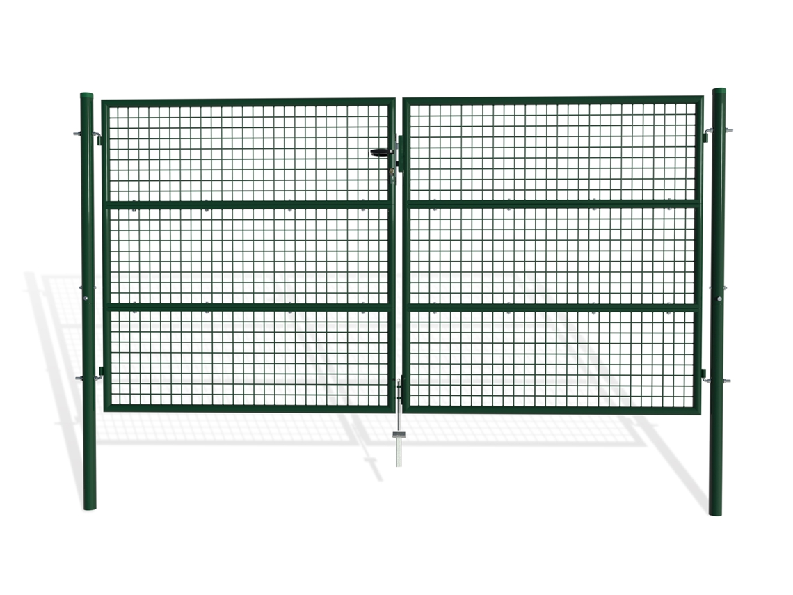 Puerta batiente de malla metálica 3m olga A.150cm verde
