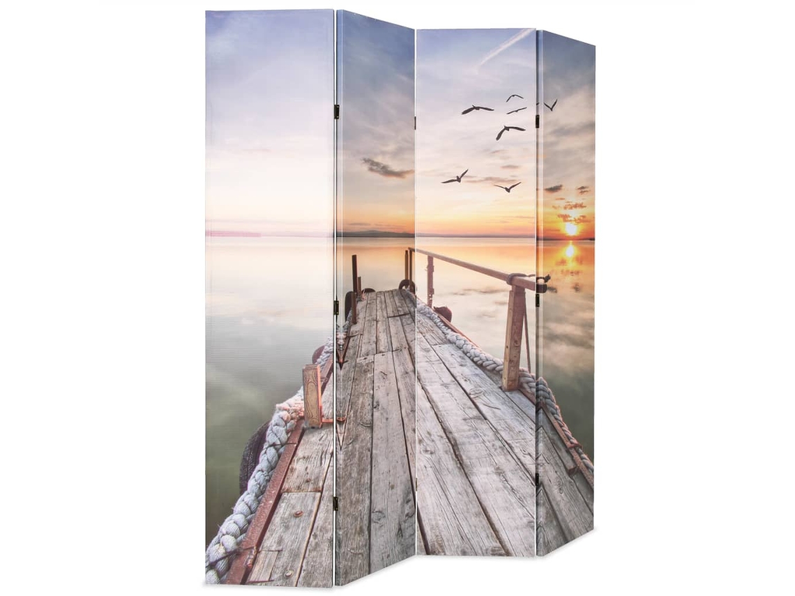 Biombo Divisor | Biombo Separador | Separador De Ambientes Plegable 160x170 Cm Lago