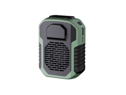 Ventilador de cintura portátil recargable, batería de 6000 mAh, 3 velocidades, ideal para exteriores, color verde
