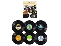 HYMNORA Posavasos estilo vinilo [6 unidades] - Protección para muebles, forma de disco