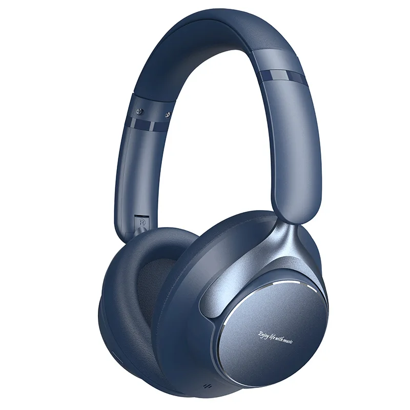 Auriculares Inalámbricos Bluetooth Supraaurales Con Cancelación Activa De Ruido, Graves Potentes Y Acabado Metálico (azul Real).