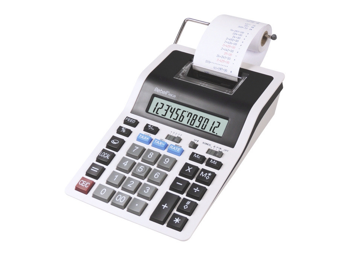 REBELL Pdc 20 Calculadora Escritorio Calculadora de Impresión Gris