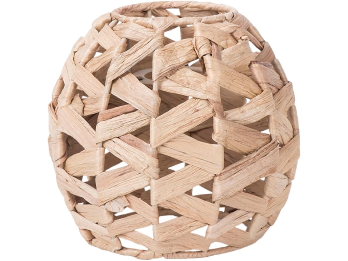 Lámpara Colgante Decorativa De Estilo Rústico, Tamaño Mediano, Tejida Con Jacinto Natural Para Casquillo E27.