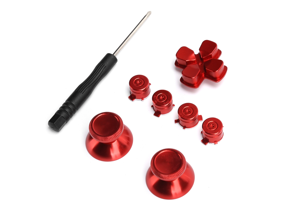 Botón Metálico Para Joystick, Simula El Agarre Del Mando De Ps4, Repuesto Para Joystick, Rojo.