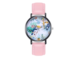 Reloj De Pulsera Informal De Cuarzo Rosa Para Mujer, De Aleación, Con Esfera Redonda.