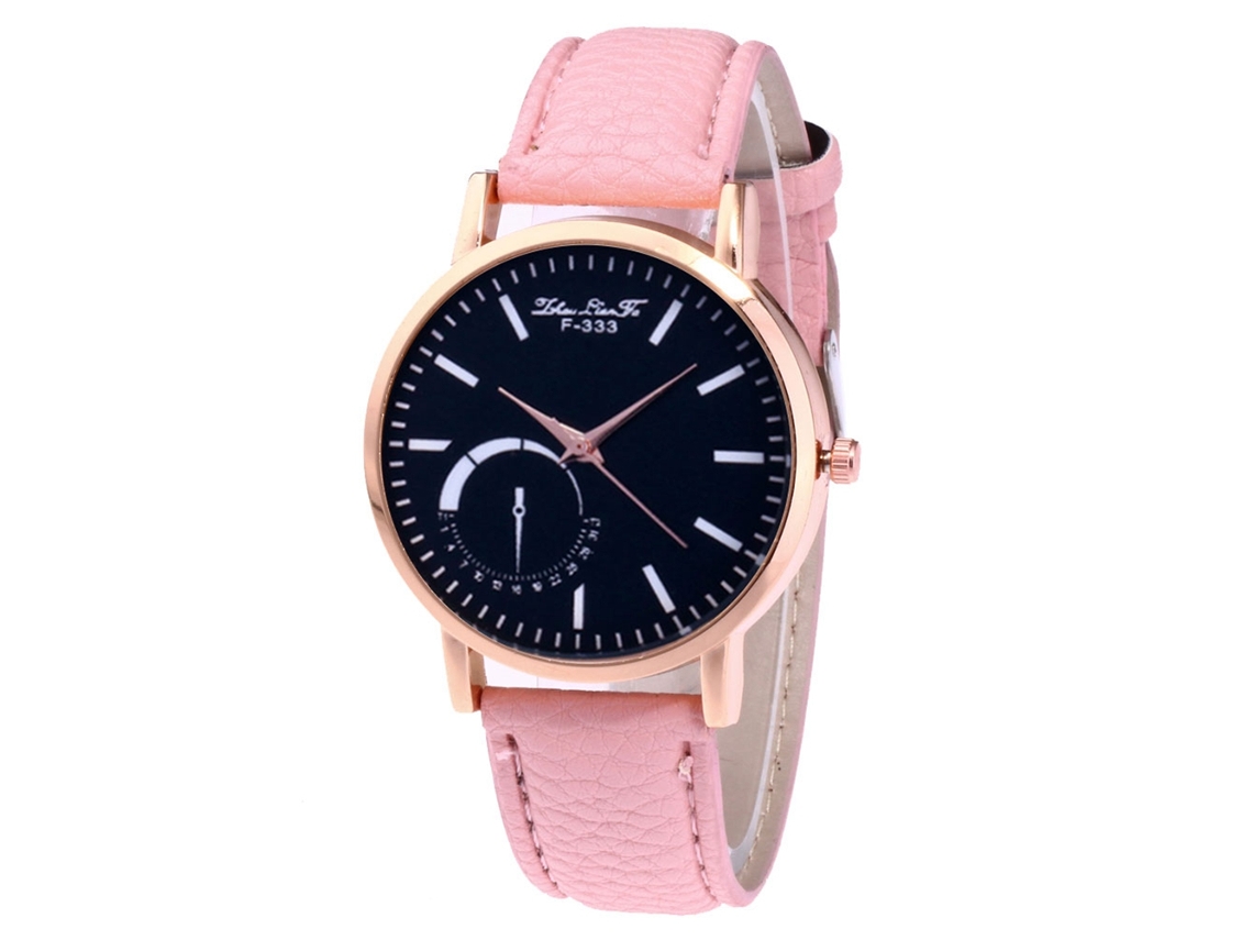 Reloj Analógico De Quartzo Con Correa De Cuero Pu Para Hombre Zhoulianfa (rosa)