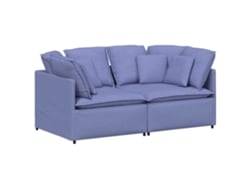 Maison Exclusive - Sofá Modular Con Cojines De Tela Color Azul Vaquero