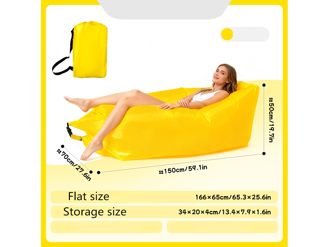Sofá inflable portátil para exteriores Digitallab (amarillo)