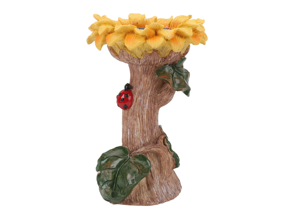 Comedero para pájaros con forma de girasol, de resina resistente a la intemperie, de gran capacidad, hermoso y práctico para jardín y patio.