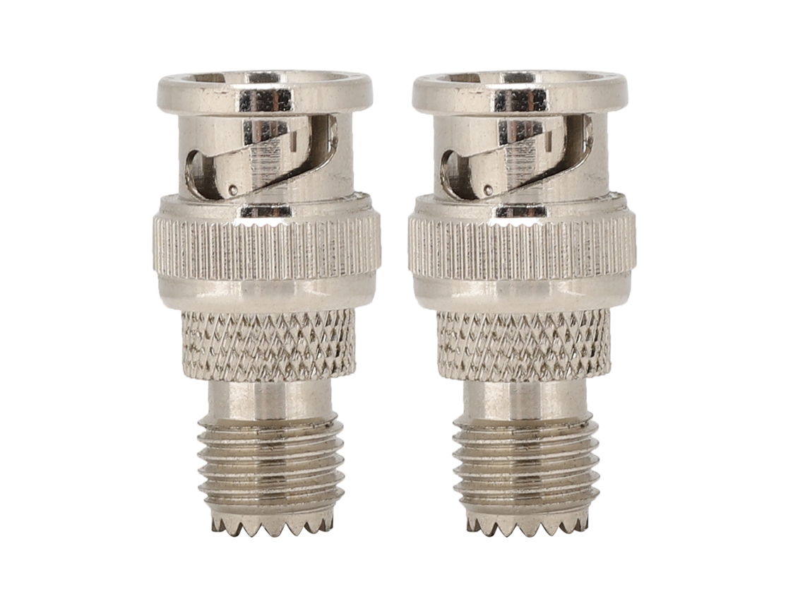 2 Adaptadores Convertidores Bnc Mini Uhf A Jk De Latón Niquelado Para Antena De Radio Wifi