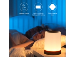 2026-lámpara De Mesa Recargable Por Usb Con Control Táctil Regulable Luz Blanca Cálida Y Rgb Para Dormitorio Sala De Estar Oficina
