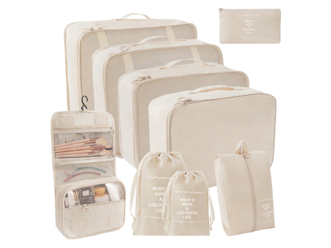 Organizador Cubos Empacar Maletas NEVEANCE Beige (33x25x4cm)