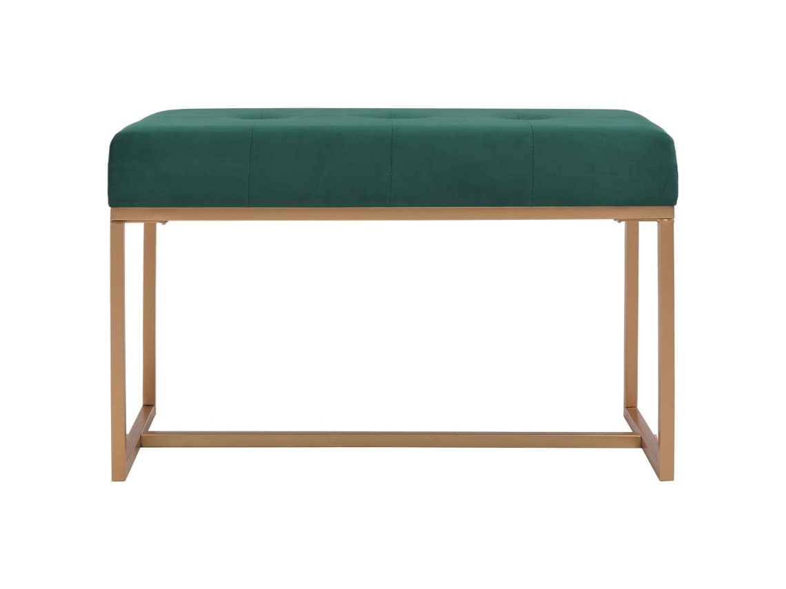 Banco de terciopelo verde de 80 cm EXCLUSIVO DE LA CASA