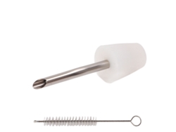 Extensión De Boquilla De Acero Inoxidable Y Silicona Para Hervidor Con Cepillo - Accesorio Para Camping, Senderismo Y Pesca - Blanco