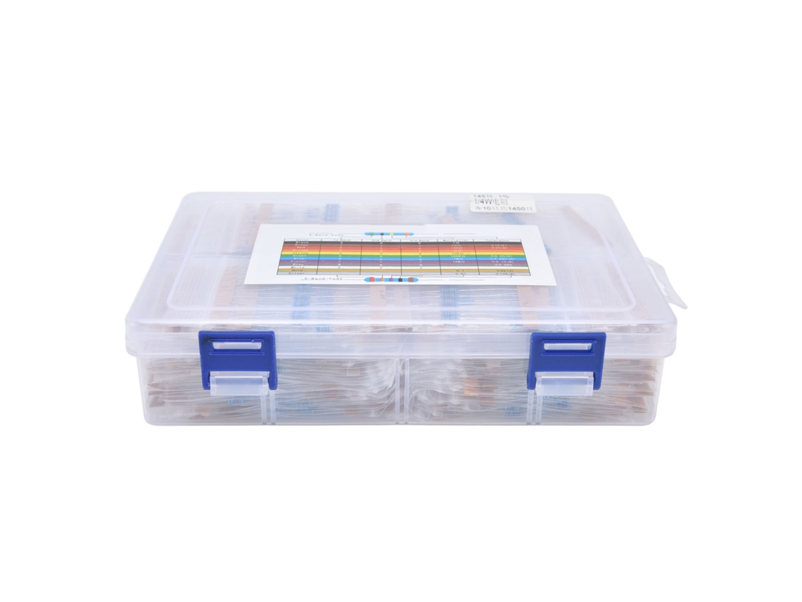 Kit Resistencias De Película Metálica 145 Valores 1-1mω 1/4w Para Experimentos Diy