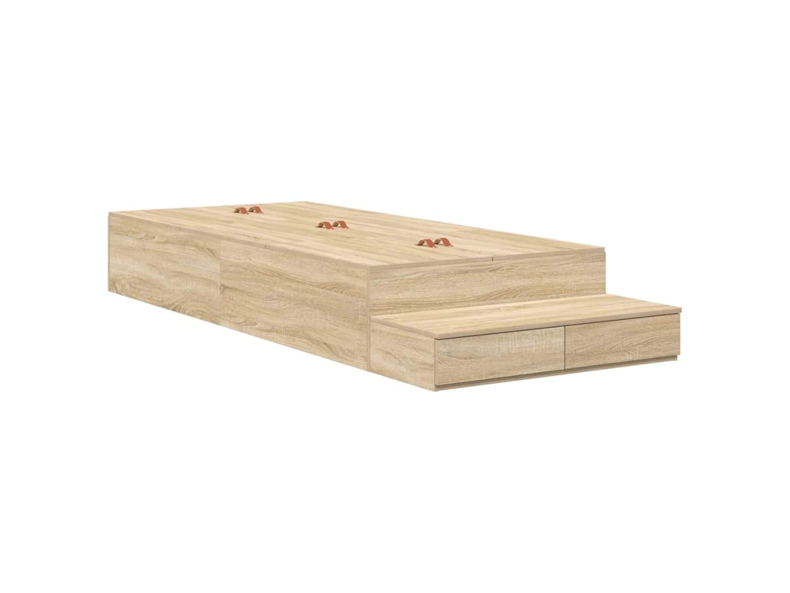 Maison Exclusive - Cama Con Almacenamiento Roble Sonoma 90 Cm Madera Contrachapada