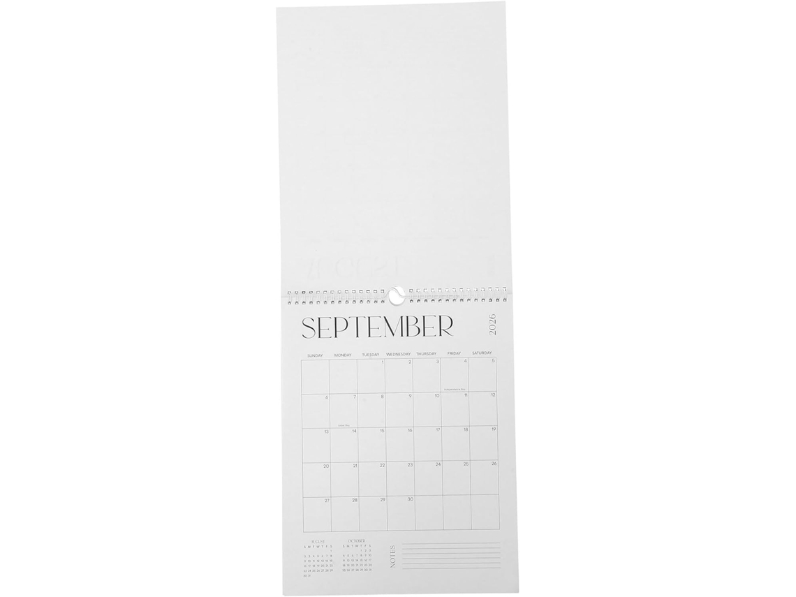 Calendario de pared mensual de 18 meses 2026-2027, minimalista, de papel, con festivos, planificador anual para Gokoco