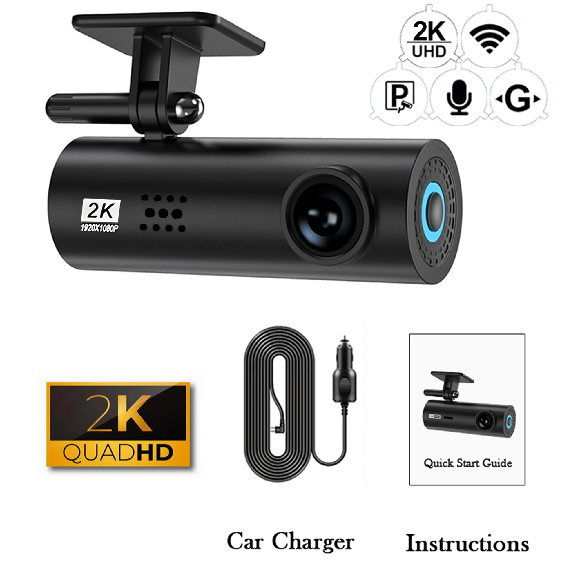 (64g) Câmera Veicular Tipo Dashcam, Caixa Preta Para Veículos, Mini Câmera Frontal 4k Com Wi-fi