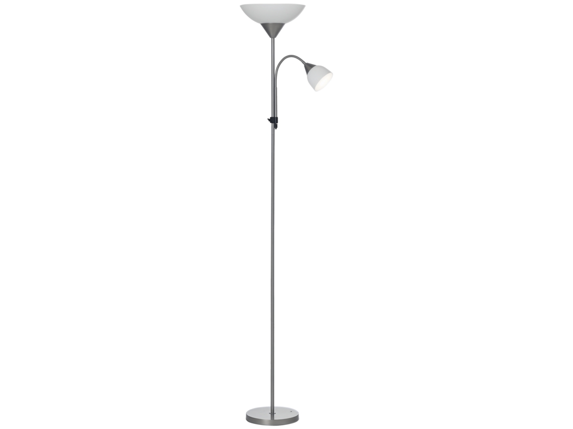 Lámpara de pie para salón con 2 bombillas y base metálica, 179 cm.
