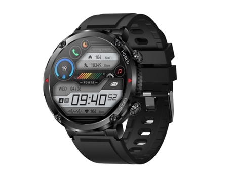 Smartwatch, pantalla redonda de alta definición de 1,6 pulgadas, batería de 600 mAh, modo de espera de larga duración de 30 días, Negro CHRONUS