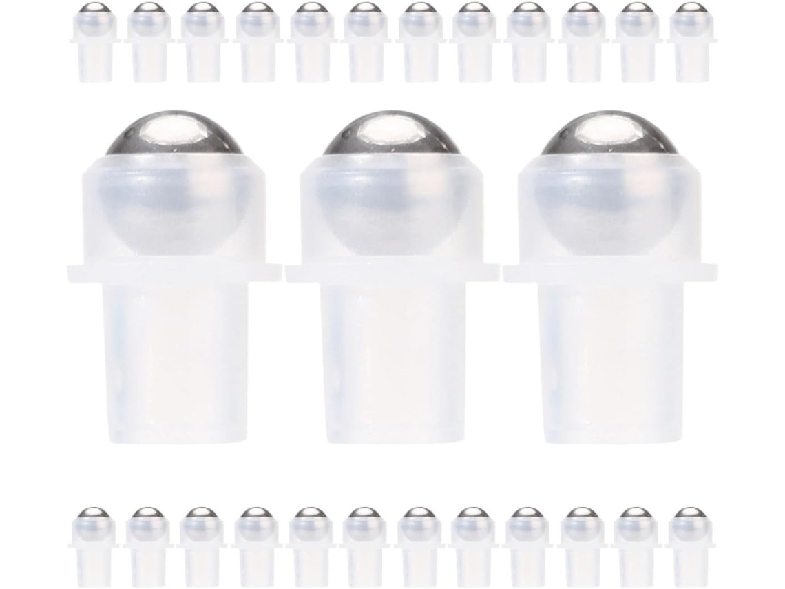 Conjunto de 30 esferas metálicas para frascos roll-on de óleo essencial, 16 dentes, plástico.