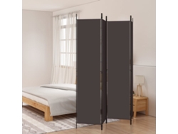 Biombo/separador | Biombo, con 4 paneles 200x220 cm en tela marrón Wsd794310 Adorável Casa