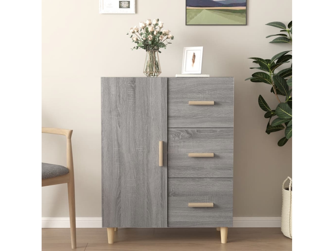 Aparador De Madera De Ingeniería Gris Sonoma 69,5x34x90 Cm