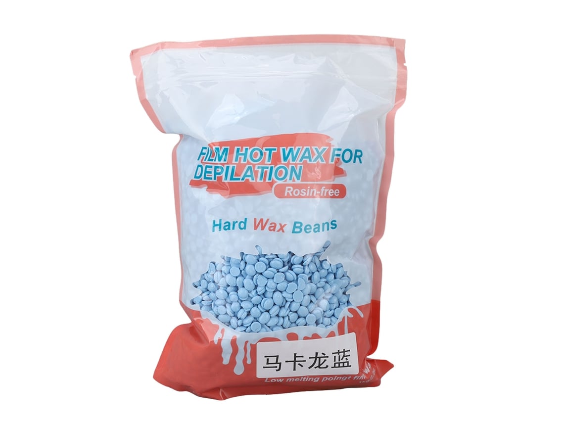 Cera Depilatória Dura 2026 - 1 kg (35,3 oz) - Cera Segura de Grãos Finos para Rosto, Virilha, Pernas e Axilas - Cor Azul Macaron