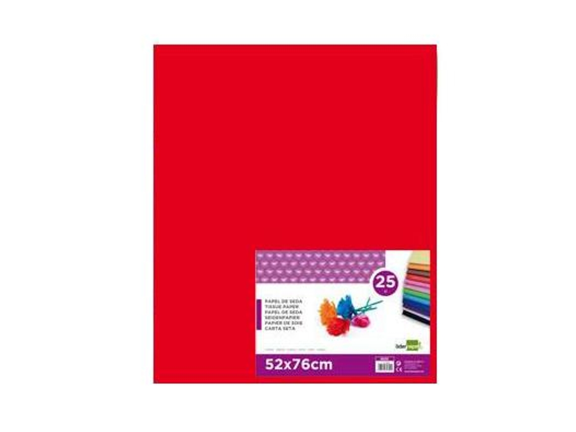 Papel Seda Liderpapel 52 X 76 Cm 18 Grs Vermelho Emb. 25 onzas