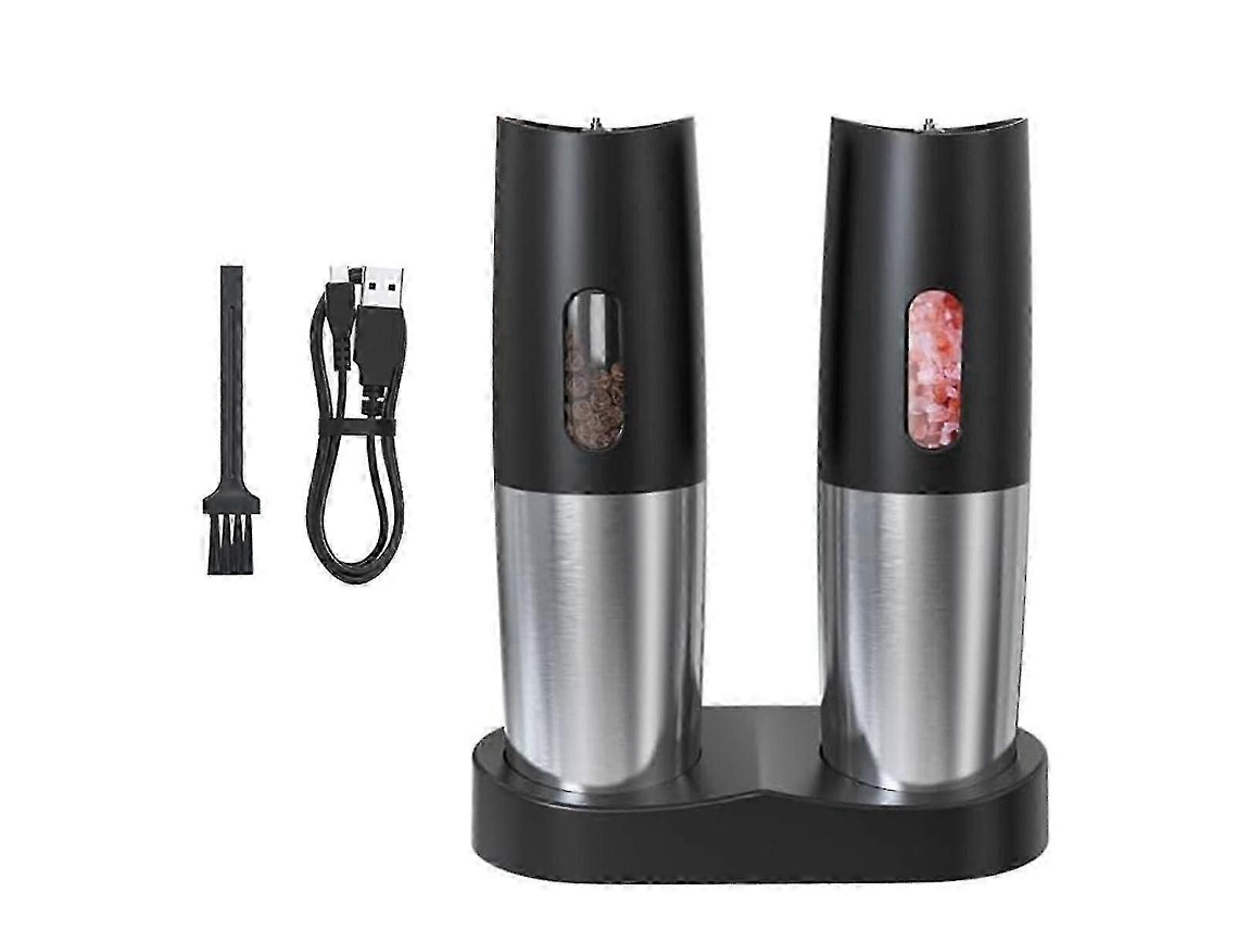 Molinillo de sal y pimienta eléctrico Rosewell, molinillo de pimienta automático, recargable mediante USB, ajuste de temperatura.