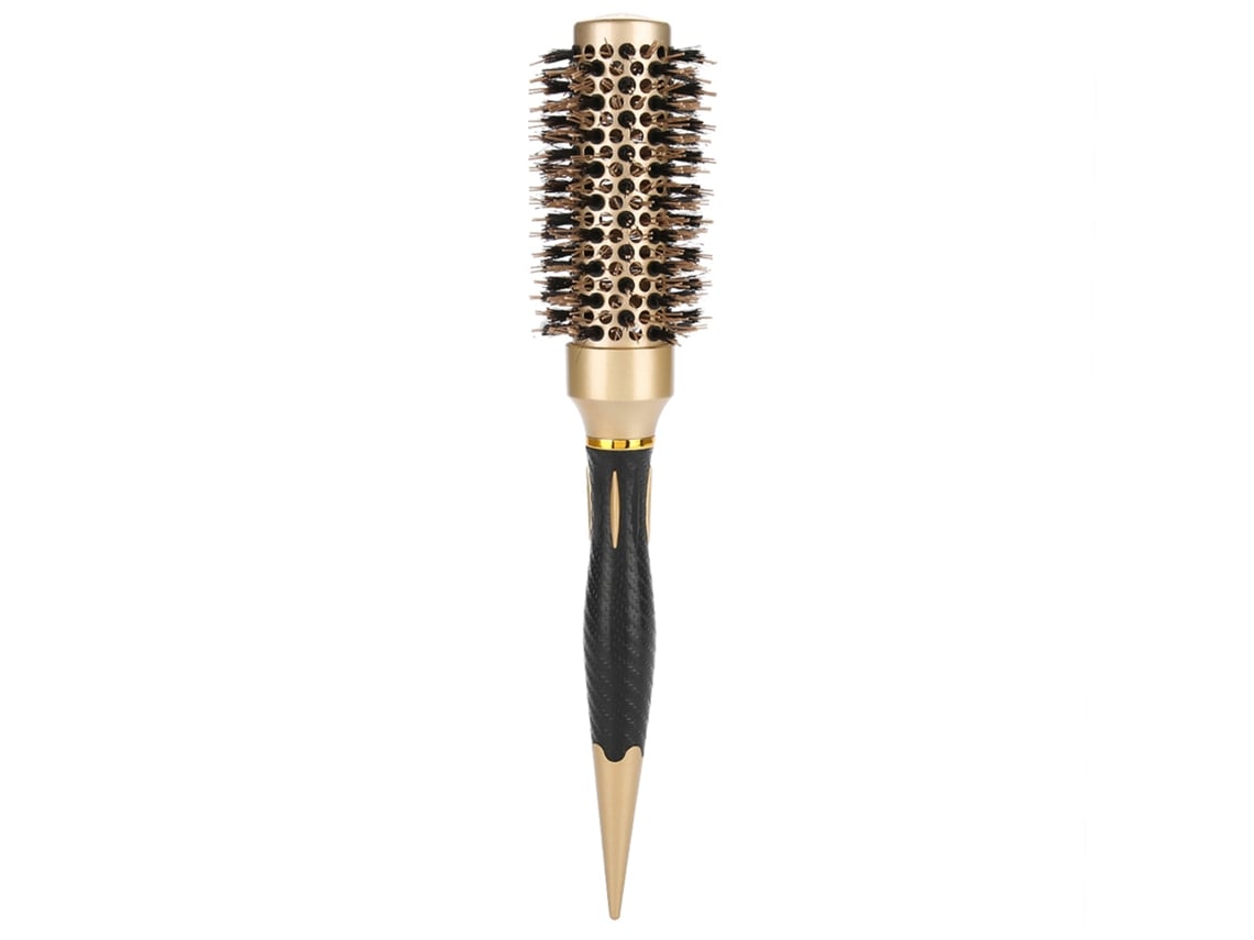 Escova de cabeleireiro portátil redonda antiestática com íons negativos, estilo salão, dourada e preta (32 mm) - 2026