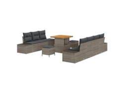 Maison Exclusive - Conjunto de sofás de jardín de 10 piezas, ratán sintético gris