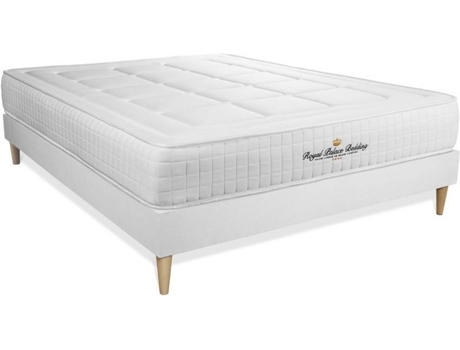 Conjunto de Somier Blanco + Colchón ROYAL PALACE BEDDING Balmoral (135x190 cm - Espuma Viscoelástica)