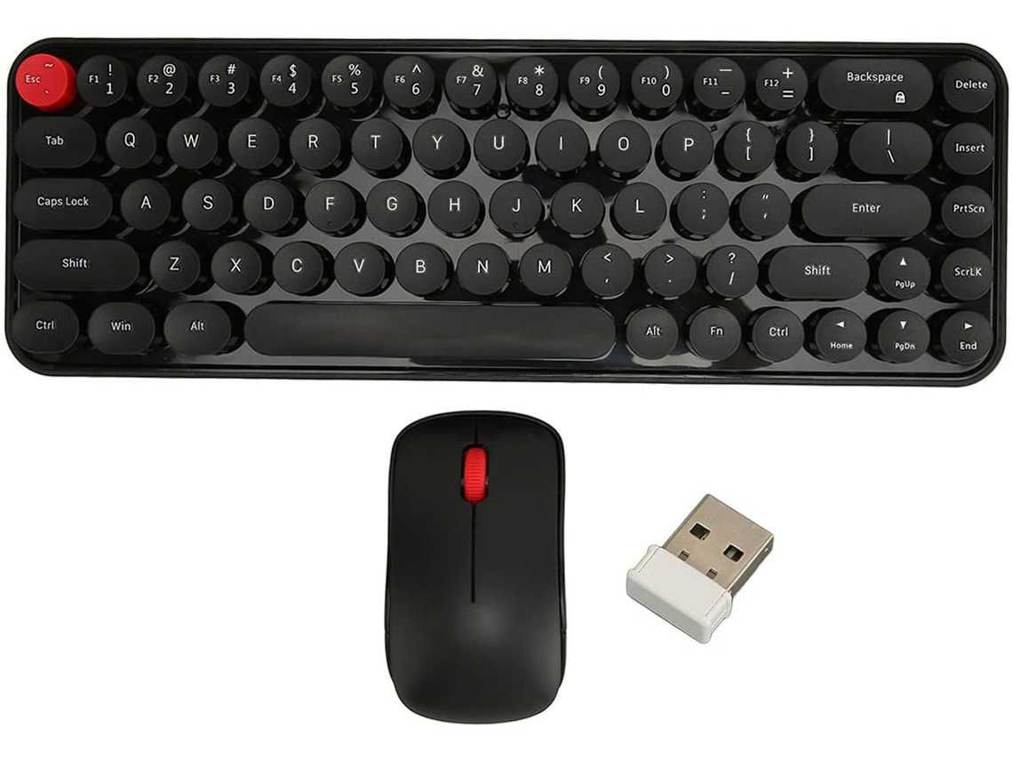 Combo Portátil De Teclado Y Ratón, Diseño Retro, Silencioso, 68 Teclas Para Oficina En Casa.
