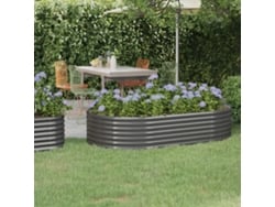 Jardinera elevada de acero revestida con polvo gris (175 x 100 x 36 cm) DKD Home Decor