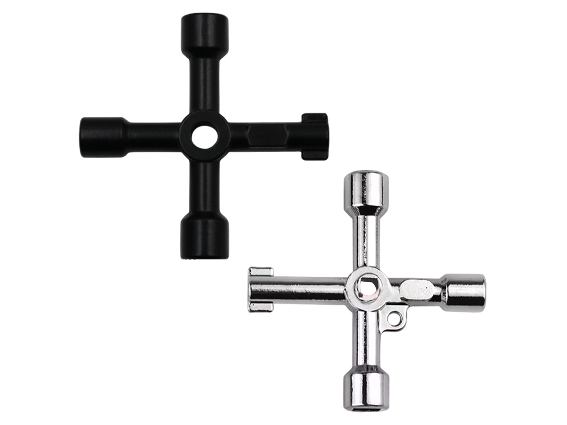 Llave En Cruz Universal Para Válvula De Medidor De Agua, Llave De Radiador De 4 Vías, Llave De Apertura De Aleación De Zinc Con Formas Triangulares, C
