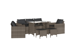 Maison Exclusive - Set De Muebles De Jardín 6 Pzas Y Cojines Ratán Sintético Gris