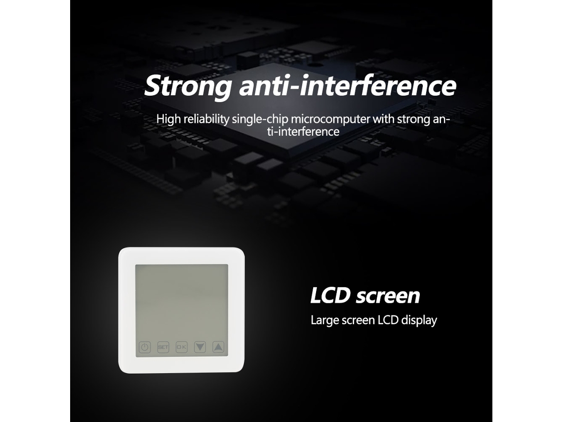 Controlador termostático digital Wi-Fi con pantalla LCD