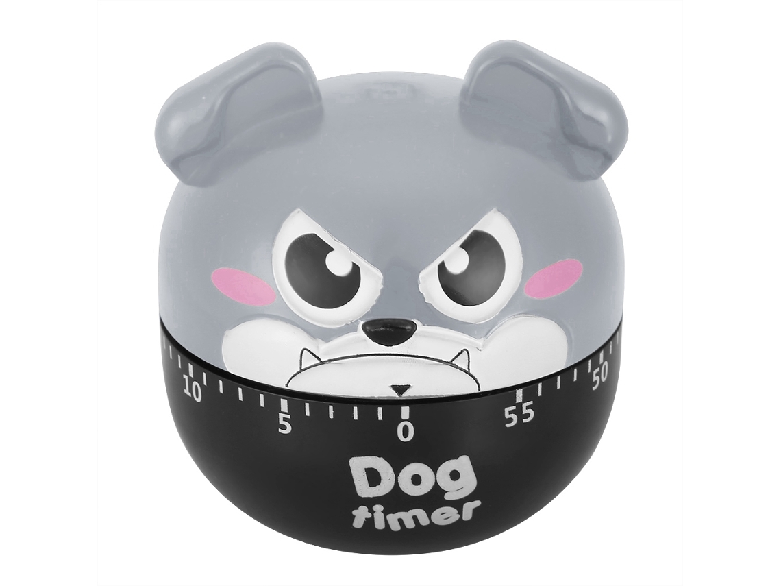 Temporizador De Cocina Mecánico Con Un Simpático Diseño De Perro Para Recordarte Que Debes Cocinar - Manual - Sin Pilas - Gris