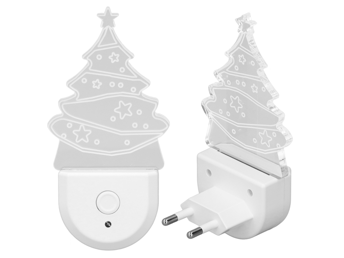 Yncm2026-luz Nocturna Led De Árbol De Navidad Con Sensor Anochecer A Amanecer Rgb Enchufable A Pared Ahorro Energético 220v Eu