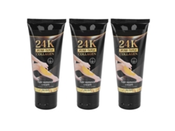 Crema Depilatoria 24k Colágeno Dorado 3pcs Hidratante Inhibe Crecimiento Painless 60ml Para Mujeres Y Hombres