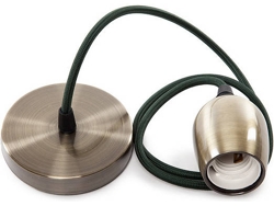 Pendel E27 Cable 1000 X 0,75Mm Tela - Rosetón [SC-MPL017] GREENICE