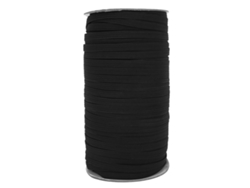 Cordón Elástico Plano De Látex Negro De 0,6 Cm Y 90 M Para Costura Y Manualidades Textiles.