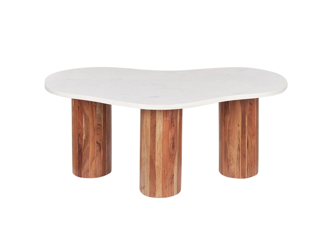 Mesa de estilo minimalista BELIANI Casablanca de Mármol Blanco 90x45x35