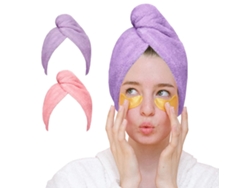 Toalla Kofihety Gorros Secar Cabello Fibra Rosa (25x18x2.1cm)