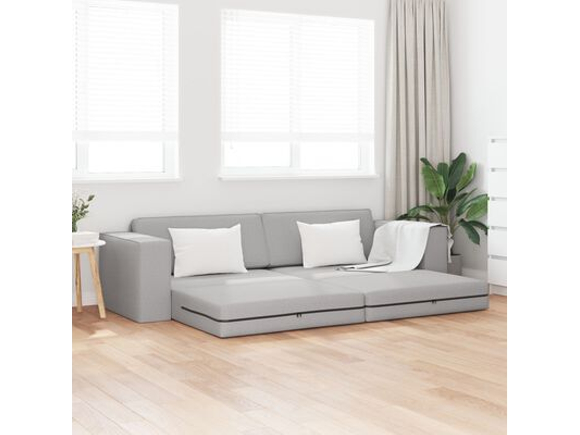Sofá Cama De Suelo 2 En 1 Gris Nublado 245x150x60.5 Cm Tela Wsd766045