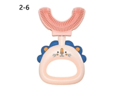 Cepillo de dientes infantil en forma de U con cabezal de silicona suave para limpiar los dientes de los niños pequeños (libre de BPA, sin registro N GOKOCO)